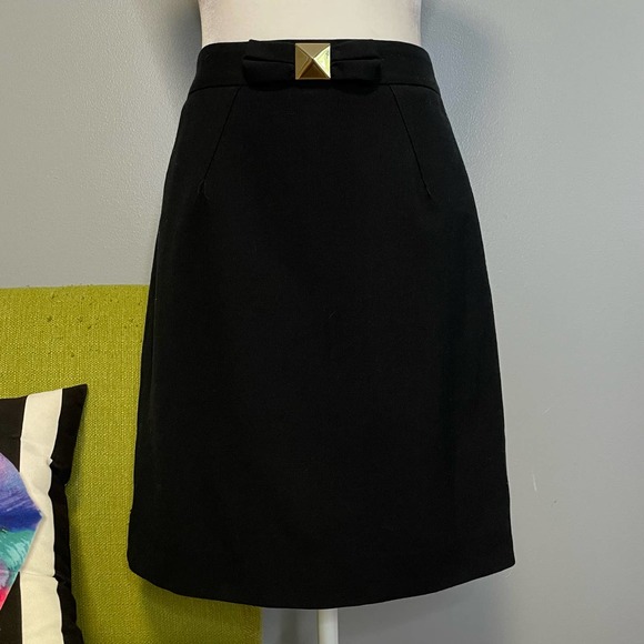 Kate Spade Black Wool Straight Pencil Skirt 0 - Picture 1 of 7